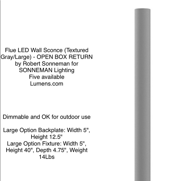 5 40” Outdoor Flue Led lights by Sonneman - Picture 7 of 7